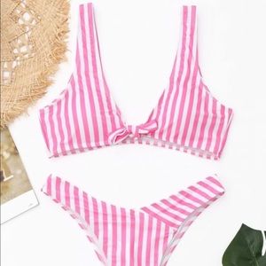Light pink striped Zaful bikini